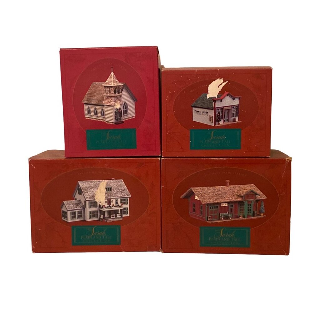 Sarah Plain and Tall LOT 4 Hallmark Holiday Christmas Village Houses 1994